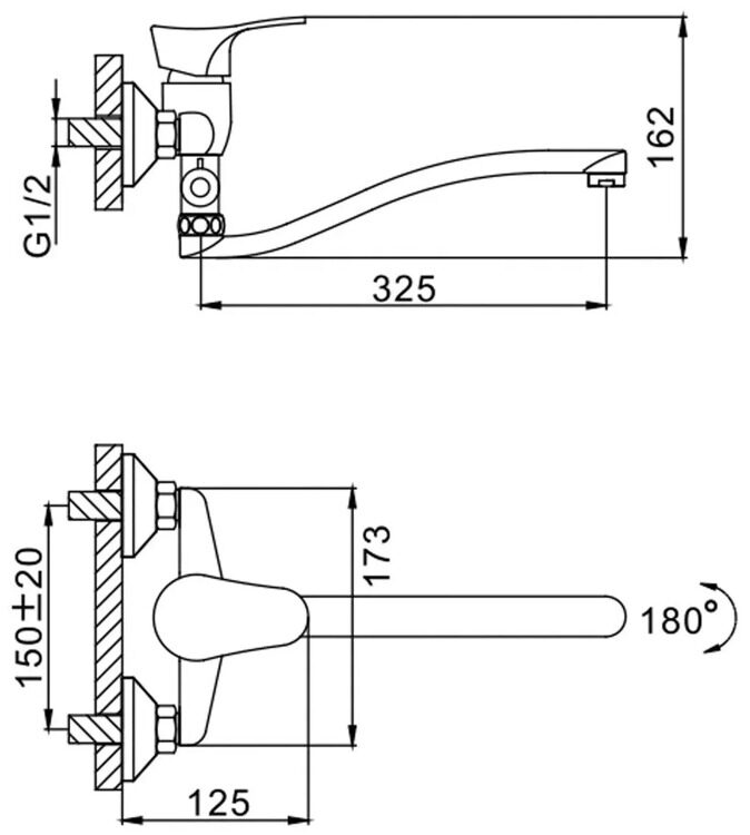 Смеситель для ванны Frap d-35 F2114-В